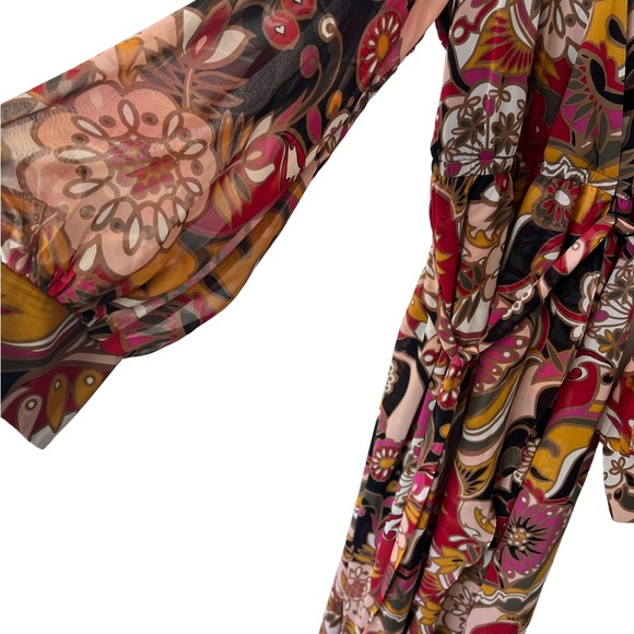 INC International Concepts Long Sleeve Cold Shoulder Size 12 Maxi Dress - Picture 7 of 11